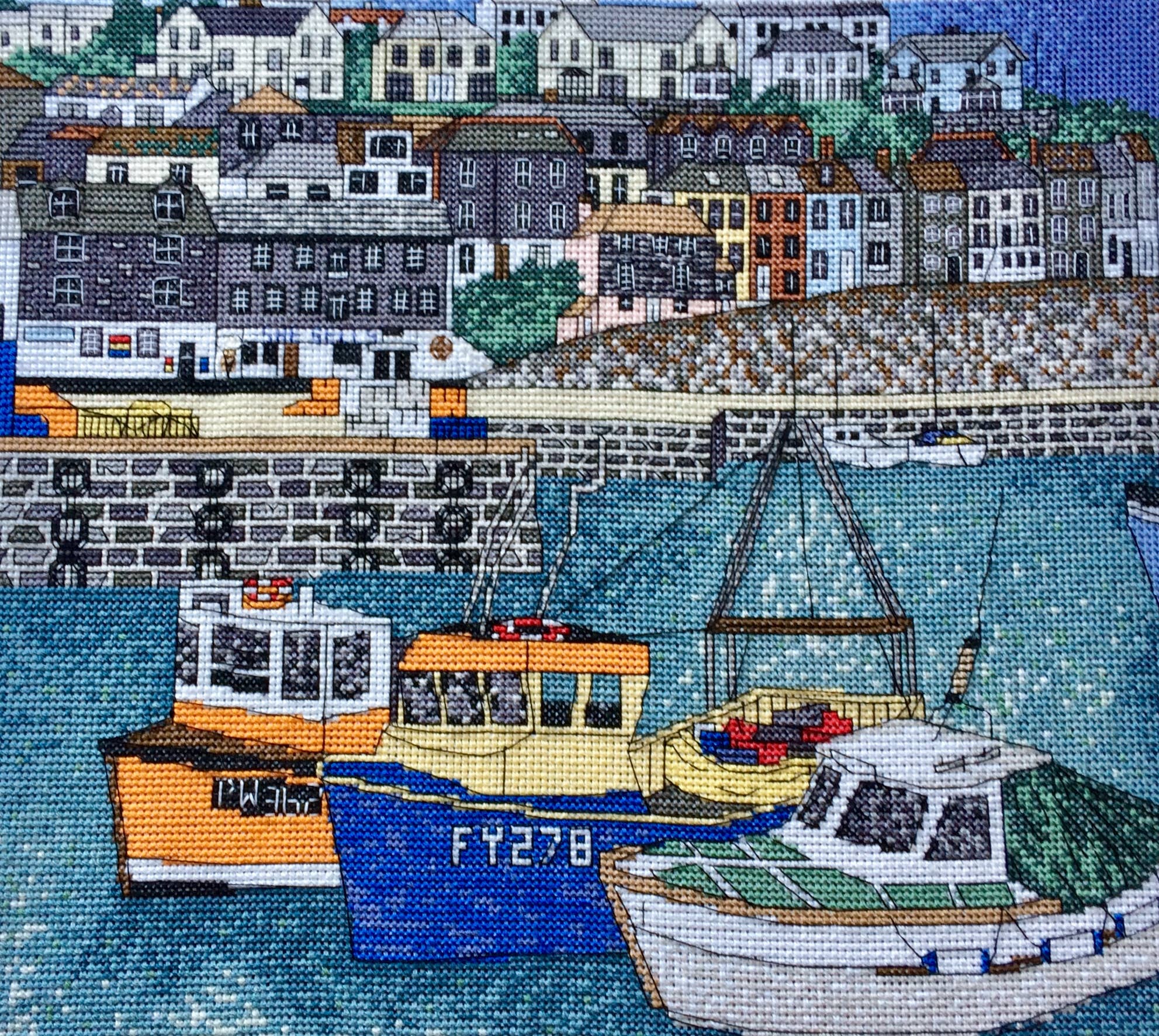 Mevagissey Harbour  - Art Cross Stitch Kit