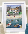 Sunny  Harbour, St Ives Cross Stitch Kit , Cornwall Counted Cross Stitch