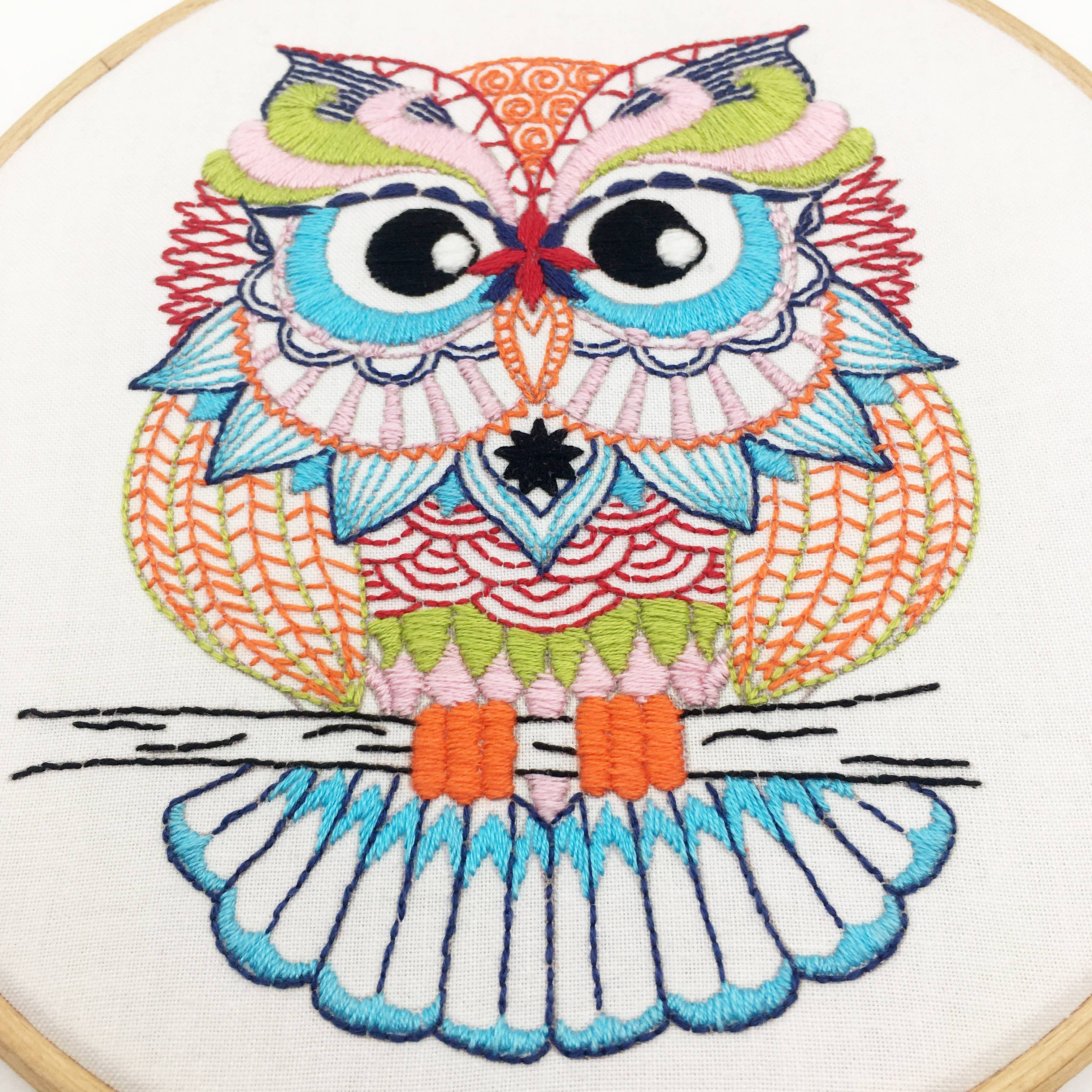 Owl Embroidery Kit - Boxed with Hoop