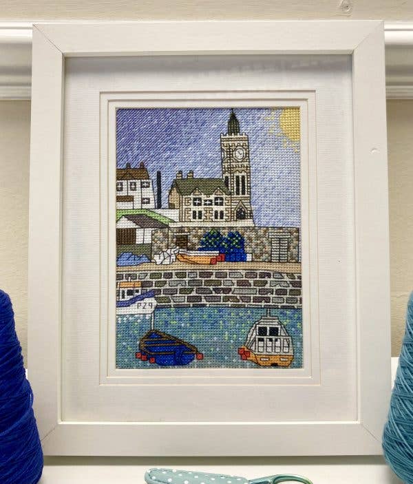 Porthleven Harbour Cross Stitch Kit , Cornwall Counted Cross Stitch