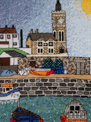 Porthleven Harbour Cross Stitch Kit , Cornwall Counted Cross Stitch