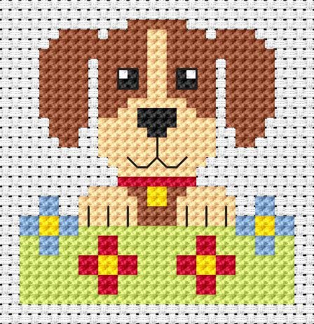 Sew Simple Dog Cross Stitch Kit by Fat Cat