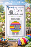 Sew Simple Stripy Sheep Cross Stitch Kit by Fat Cat: 11 / Beginner / 7.4cm x 8.5cm
