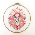 Lion Embroidery Kit - Boxed with Hoop