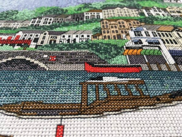 Looe Harbour Cross Stitch Kit - Cornwall Cross Stitch
