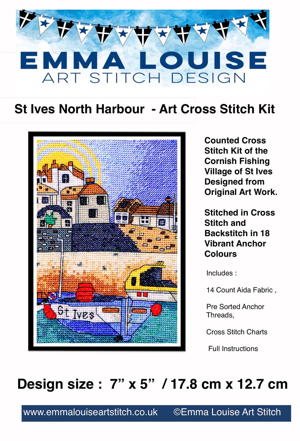 ST Ives – North Harbour Art Cross Stitch Kit ,Cornwall Cross Stitch Kit
