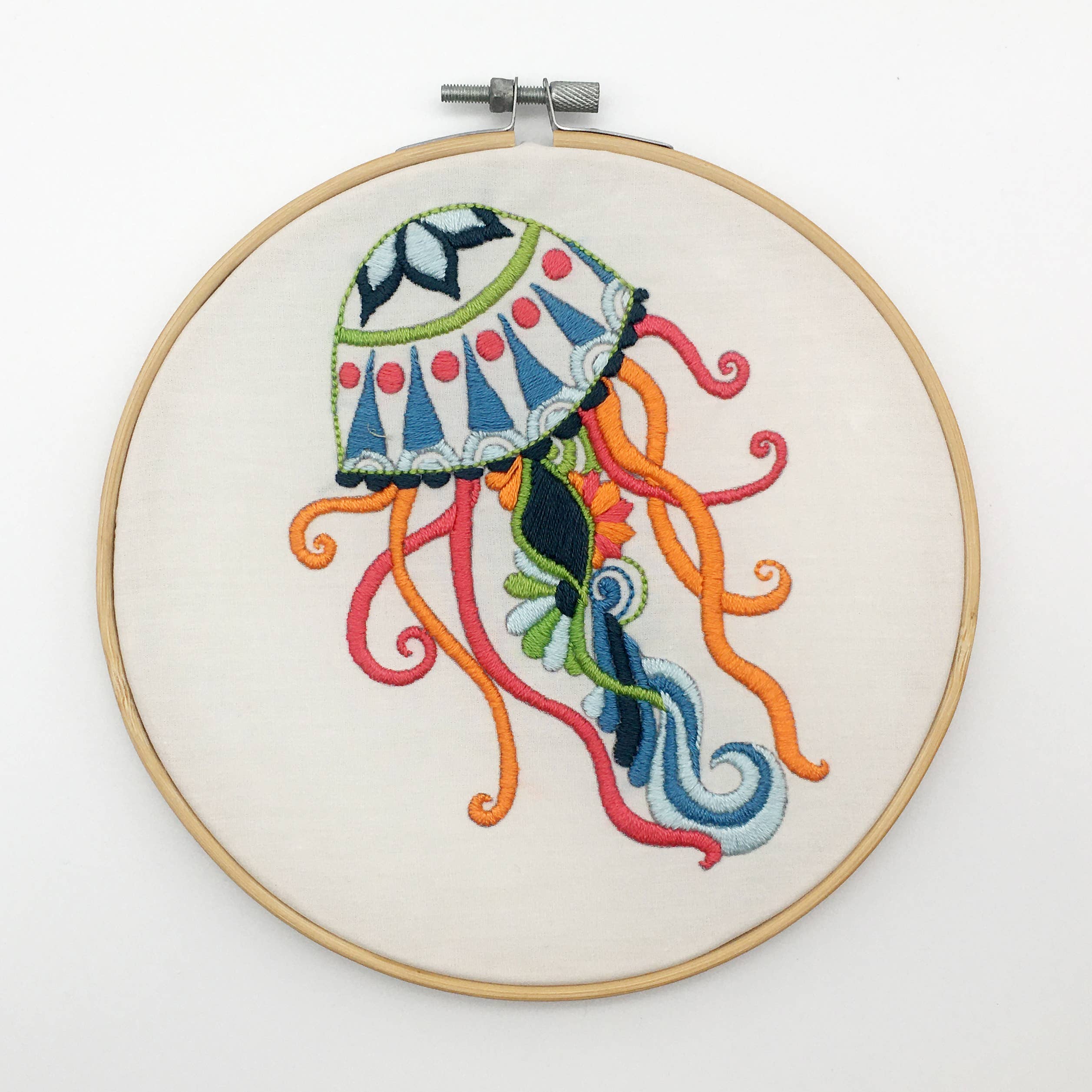 Jellyfish Embroidery Kit - Boxed with Hoop