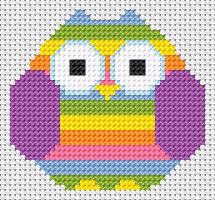 Sew Simple Striped Owl Cross Stitch Kit by Fat Cat